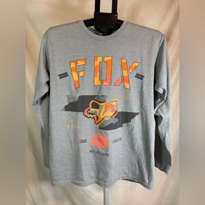 Fox Racing Finisher Long Sleeve Premium Tee – Gray, Size Medium 🦊🔥